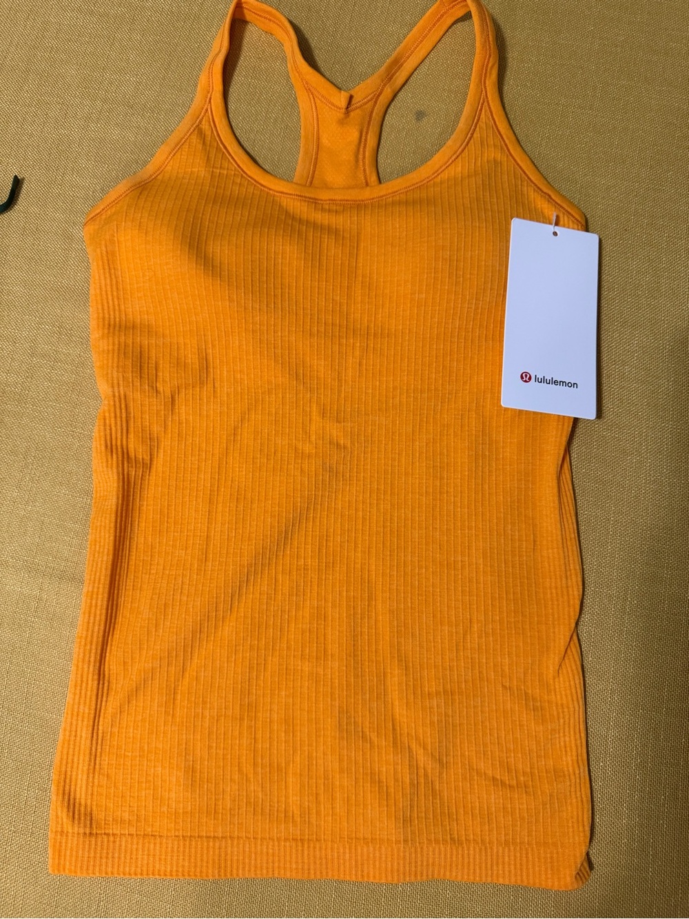 lululemon athletica Orange Ribbed Racerback Tank Top